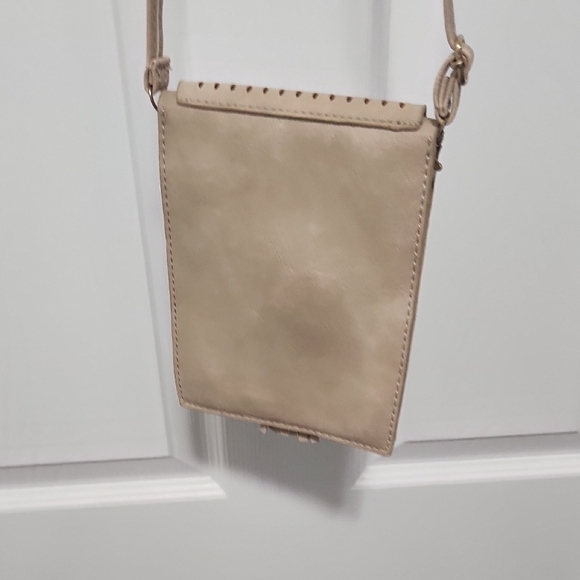 Beige Crossbody Bag with Tassel - Picture 3 of 4